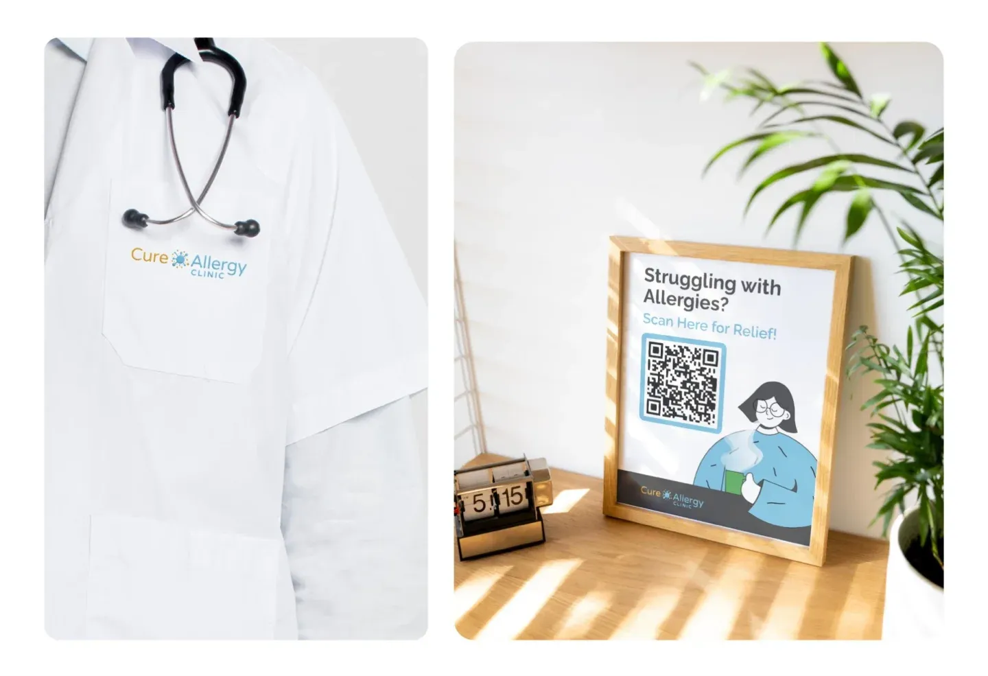 Cure Allergy Clinic brand and campaign artwork