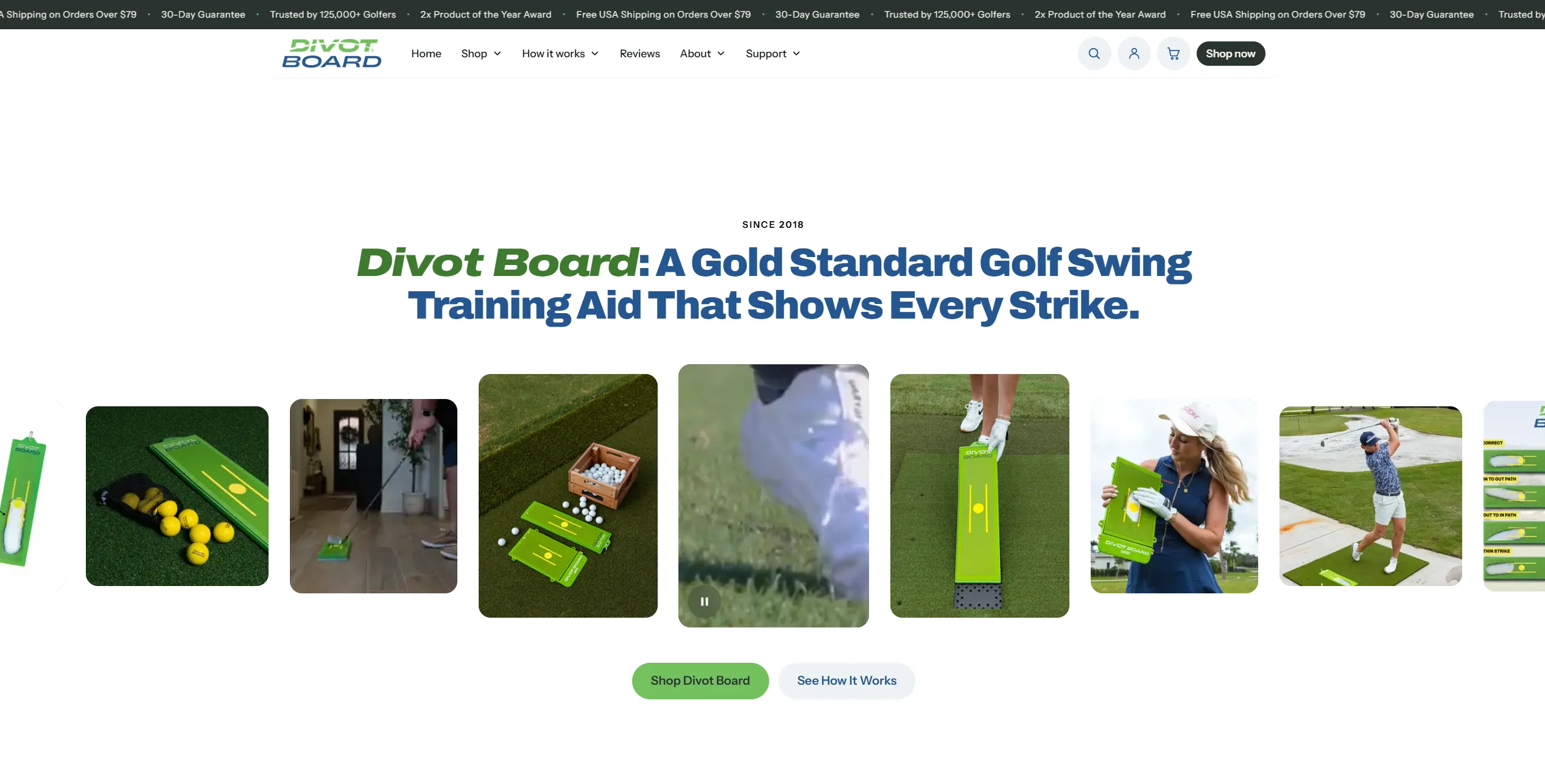 Shopify store for a golf training product