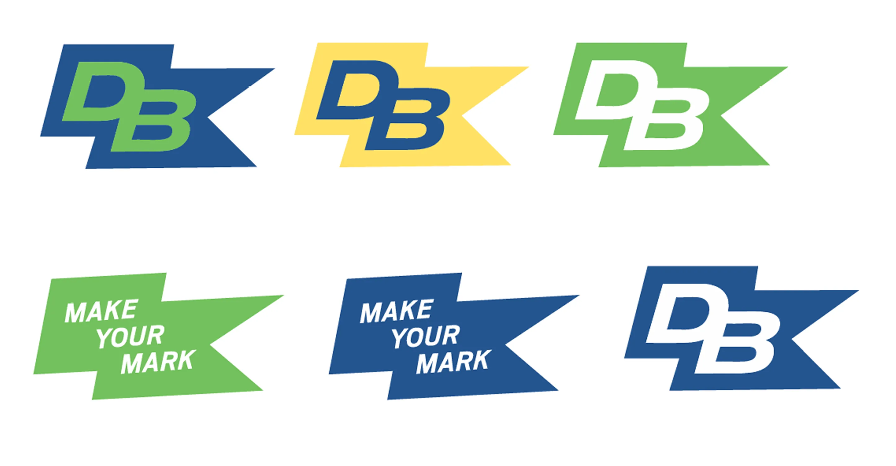 Divot Board refined DB marks in green, yellow and blue